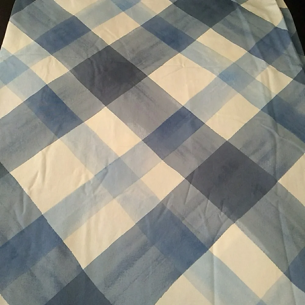 Charter Club Blue and White Checkered Duvet Cover Size Full/Queen